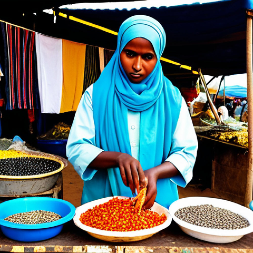 **

"A Somali fisherman in modest clothing mending nets on a small wooden boat, a traditional fishing village in the background with simple houses, fully clothed, appropriate attire, safe for work, perfect anatomy, natural proportions, realistic style, family-friendly scene, high quality."

**