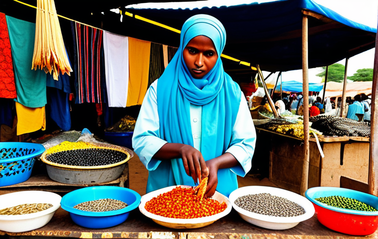 **

"A Somali fisherman in modest clothing mending nets on a small wooden boat, a traditional fishing village in the background with simple houses, fully clothed, appropriate attire, safe for work, perfect anatomy, natural proportions, realistic style, family-friendly scene, high quality."

**