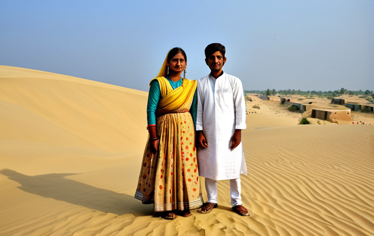 **

"Daher and Dogor, two brave friends, fully clothed in traditional Bengali attire, standing defiantly before a looming, but non-threatening, sand dune representing a desert. In the background, a small Bengali village. Safe for work, appropriate content, modest clothing, perfect anatomy, correct proportions, family-friendly illustration, professional."

**