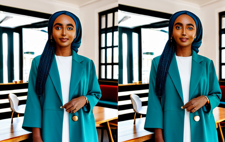 소말리아 소셜미디어 트렌드 - **

A Somali woman in modest, professional dress sitting at a desk, using Facebook on a laptop. She ...