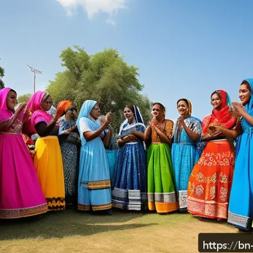 소말리아 청년 문화 - A vibrant scene at a Somali youth cultural festival showcasing young people dressed in colorful trad...