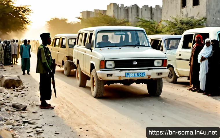 소말리아 내전 원인과 결과 - Photorealistic historical documentary scene illustrating the causes of the Somali Civil War: a tense...